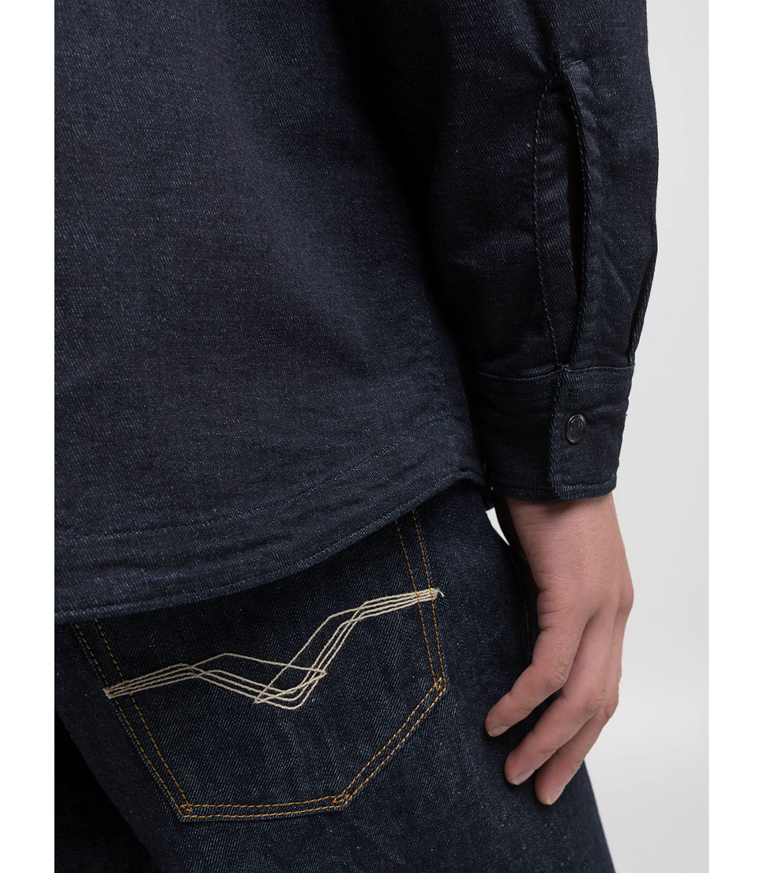 リラックスフィット レタリングデニムシャツ 詳細画像 ダークブルー 7